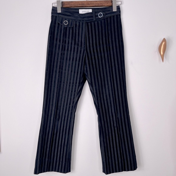 Derek Lam 10 Crosby, Size:2, Navy velvet striped pants 👖, EUC, Like new. - Picture 1 of 10